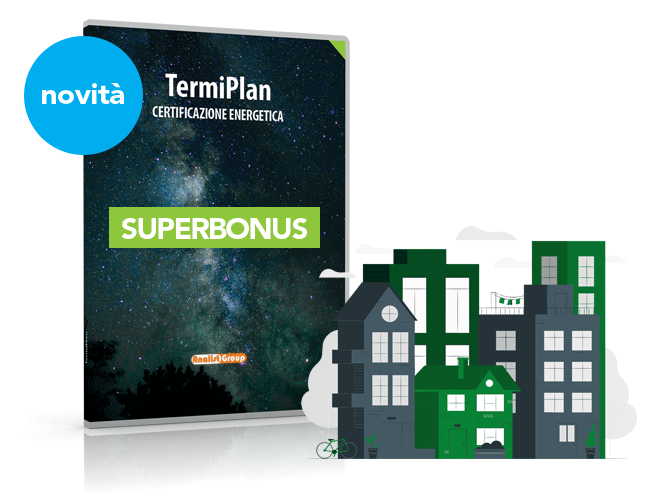 TermiPlan Superbonus è la soluzione per progettare e verificare l’intervento di riqualificazione energetica per accedere alle agevolazioni fiscali: Superbonus 110% introdotto dal Decreto Rilancio TermiPlan Superbonus