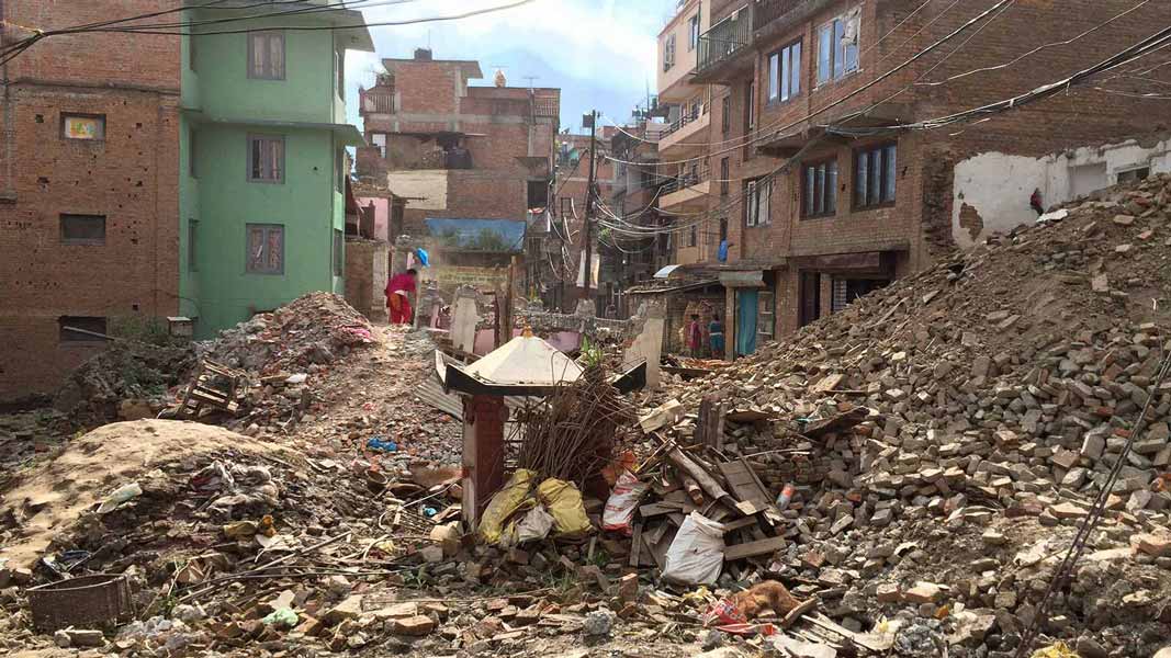 Streets of Nepal after the earthquake