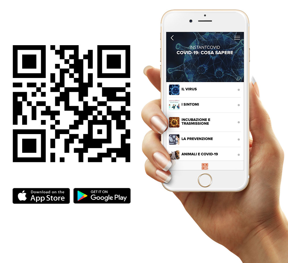 Scarica subito instantCovid Phone hand QR 2