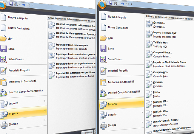 Software Computo Contabilita Lavori IMPORT EXPORT