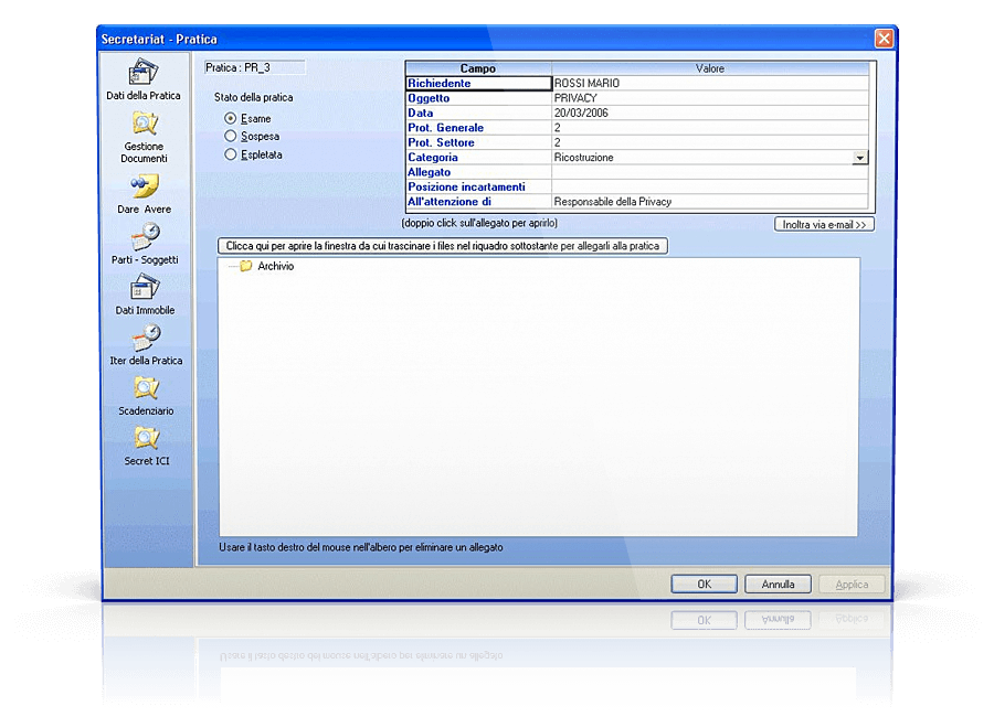 Secretariat Software Gestione Studio Tecnico Pratica Ufficio Tecnico Secretariat