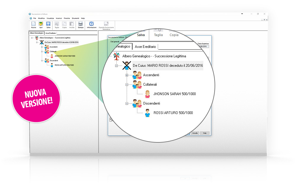 software successioni albero genealogico