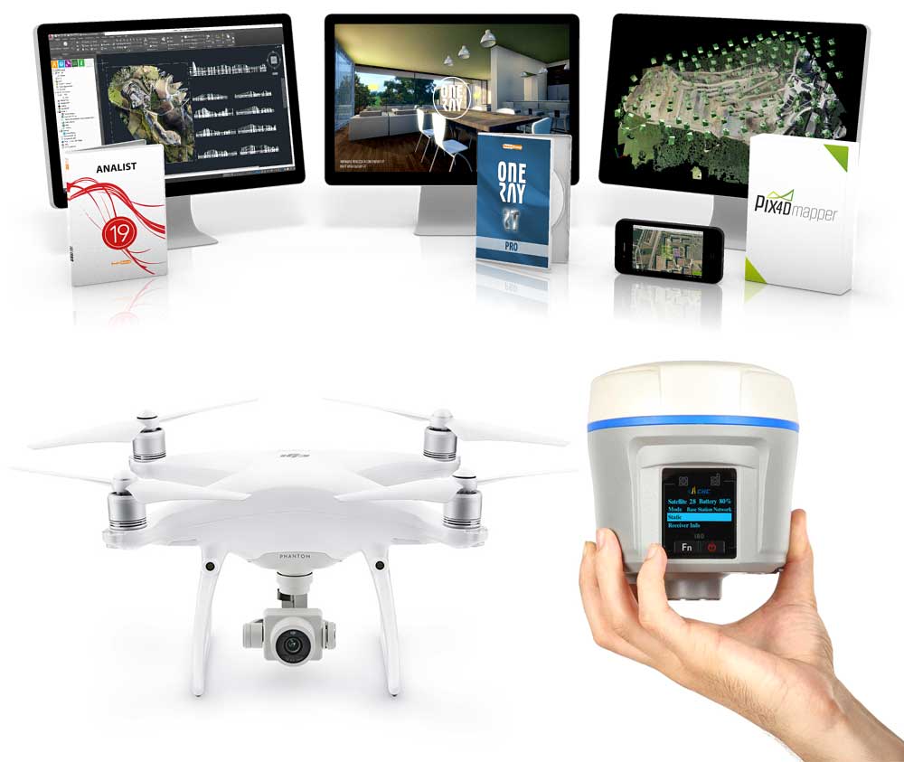 soluzione topografia GPS drone e software soluzione topografia oneray pix