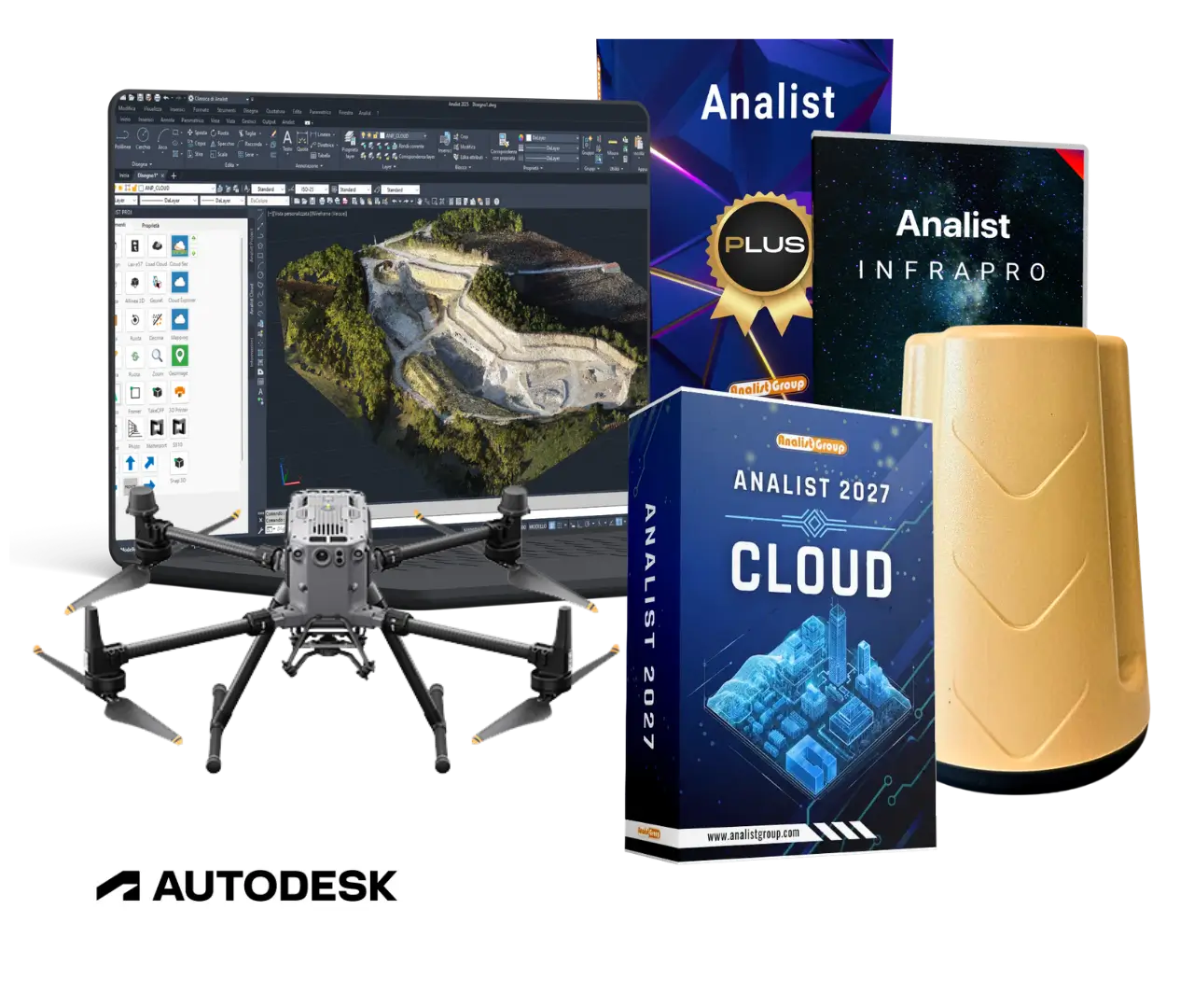 Soluzione DJI Matrice 350 RTK + GPS ProTrack + Analist + InfraPRO
