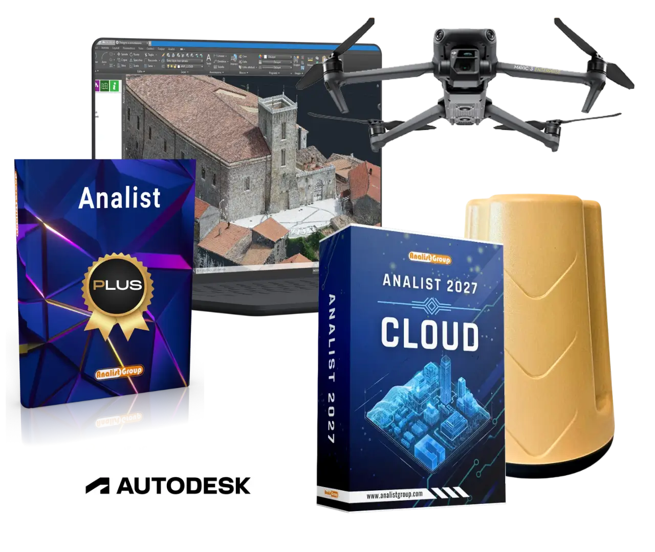 Soluzione DJI Mavic 3E + GPS ProTRACK + Analist + Analist PLUS