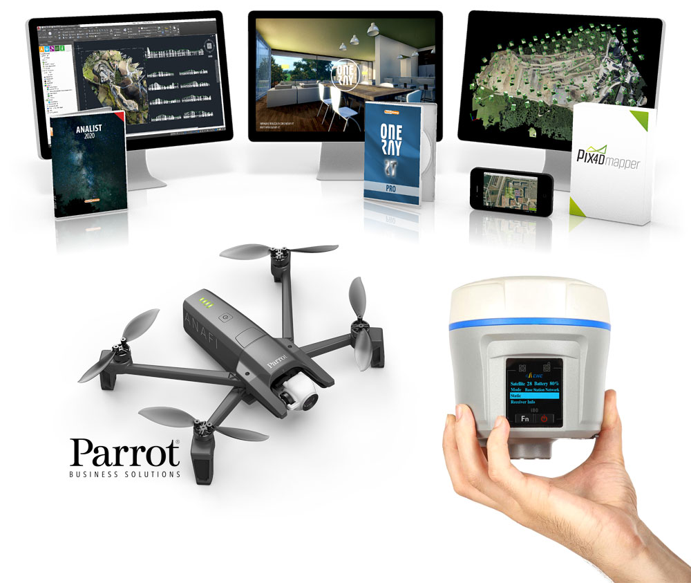 soluzione topografia GPS drone e software sol topografia oneray pix anafi